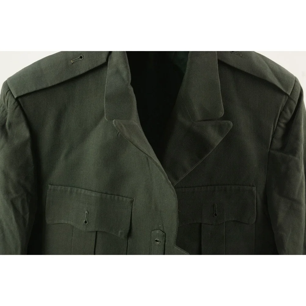 Vintage Naval Sailor‎ Military Coat Green Twill Wool Men's 38R Custom Union Made